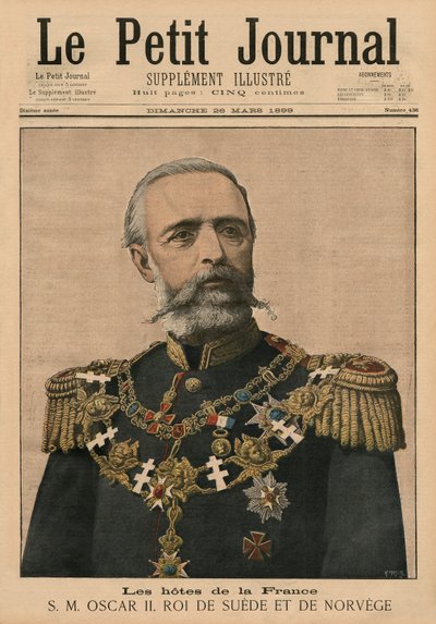 Hôtes français : Sa Majesté Oscar II, Roi de Suède et de Norvège, illustration de couverture de 